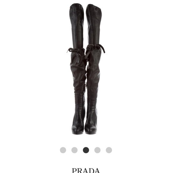 Prada thigh high lamb skin boots - Picture 3 of 6